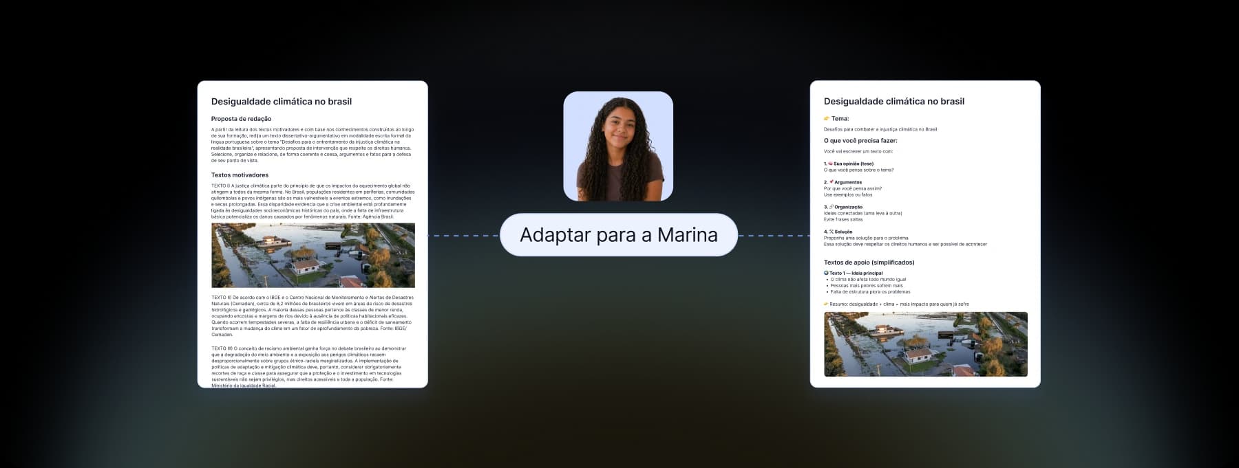 Material adaptado para o aluno com diferentes versões
