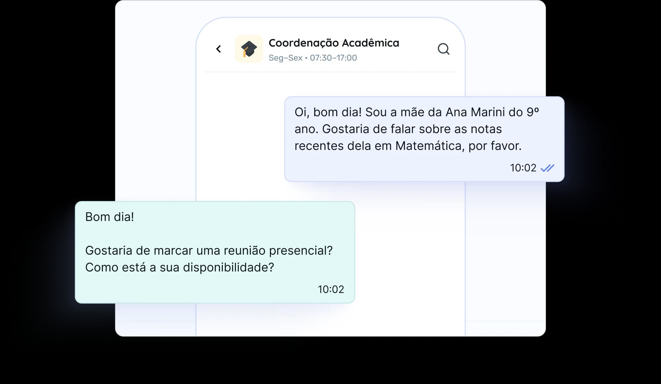 Direct conversation with the school coordination team