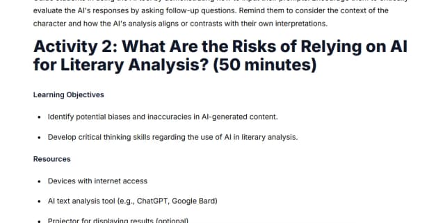 Using AI for Character Analysis in The Great Gatsby