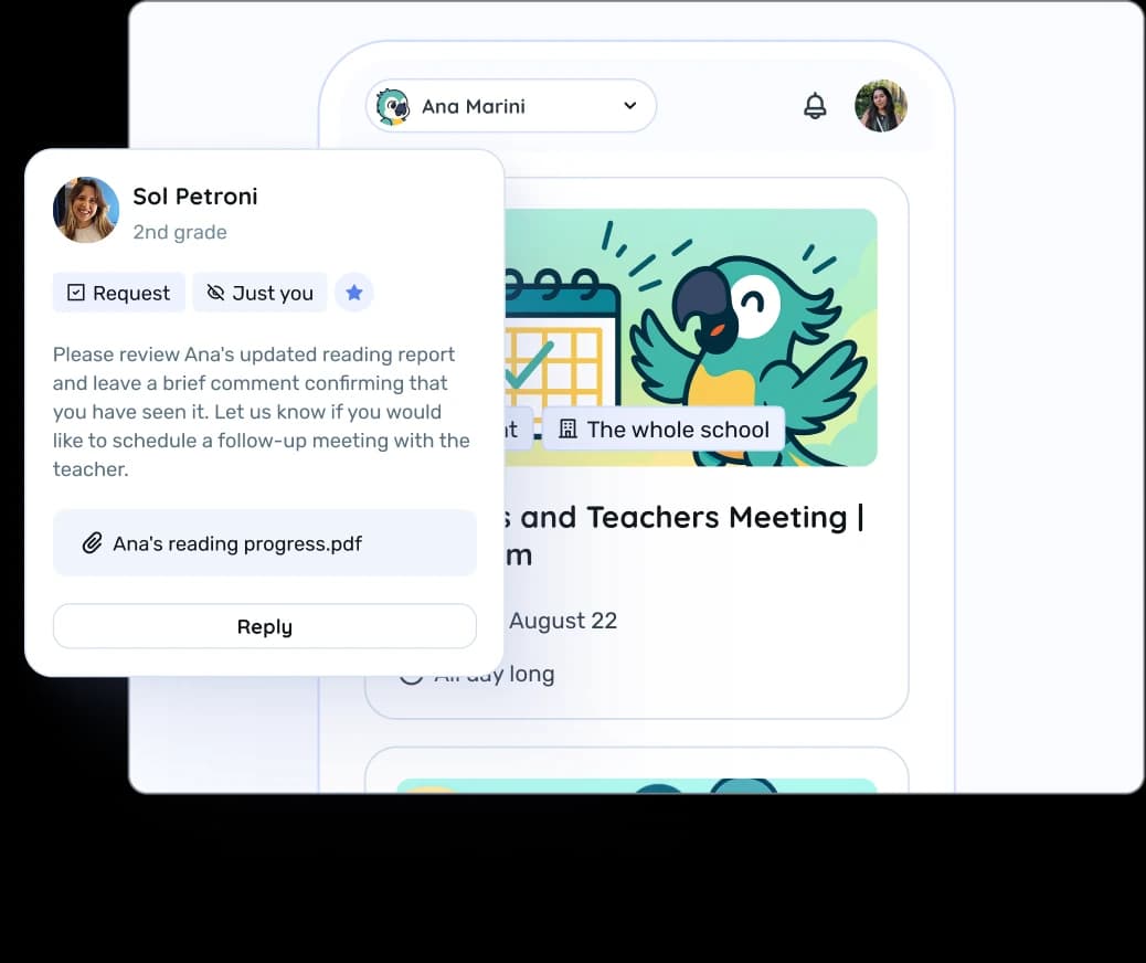 All-in-one communication with the school