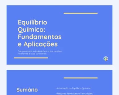 Equilíbrio Químico: Fundamentos e Aplicações